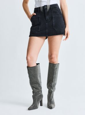 Falda Skort Bolsillos Parche con Strass