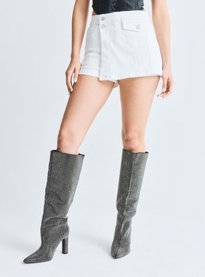 Falda Skort Delantero Cruzado 2 Botones y Bolsillo