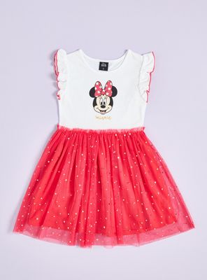 Vestido Estampado Minnie con Tul