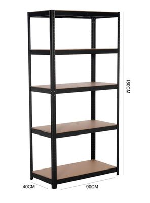 Imagen 2 del producto Estante Metálico Europa 5 Repisas 180x90x40 cm Negro