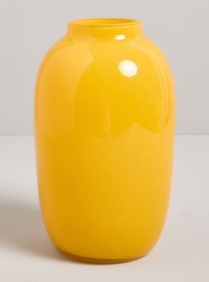 Jarrón Vidrio Amarillo 25 cm