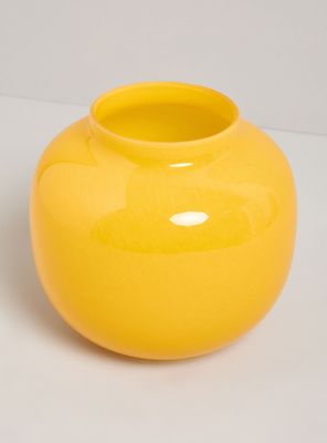 Imagen 2 del producto Jarrón Vidrio Amarillo 18 cm