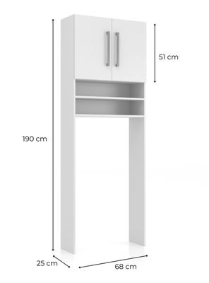 Imagen 2 del producto Organizador Logia Lavadora 2 Puertas 2 Espacios Blanco