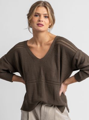 Chaleco Cuello V Dover Café