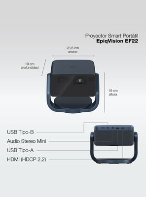 Imagen 2 del producto Proyector Láser Portátil EpiqVision EF22 Azul