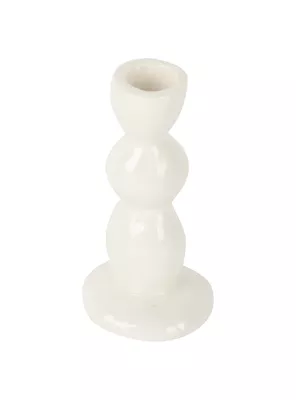 Porta Vela Cerámica Blanco 2