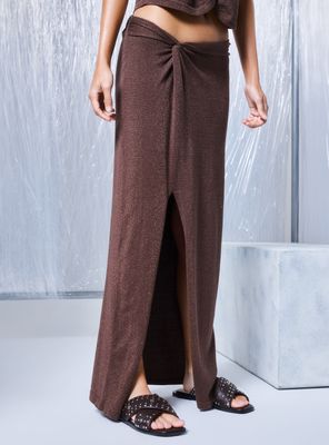 Falda Brillante con Nudo