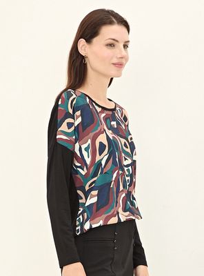 Imagen 2 del producto Polera Doble Tela Estampada Escote Redondo Sisa Caída