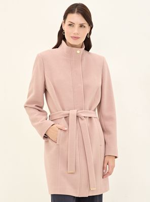 Chaqueta Muflón con Cuello Alto con Lazo