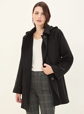 Chaqueta Liso de Muflón con Lana Gorro Desmontable