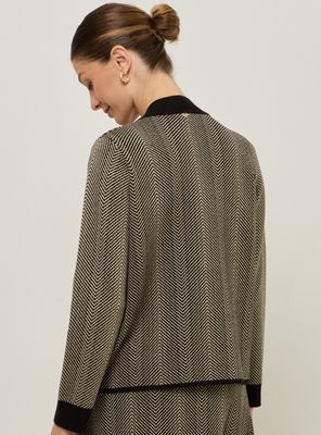 Imagen 2 del producto Tejido Diseño Zigzag Escote en V con Botones Abotonadura