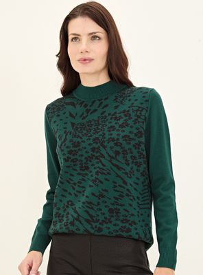 Tejido Cuello Alto Animal Print