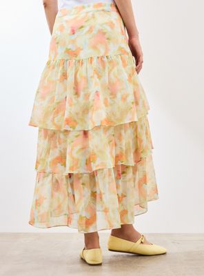 Imagen 2 del producto Falda Maxi Estampada con Diseño de Vuelos