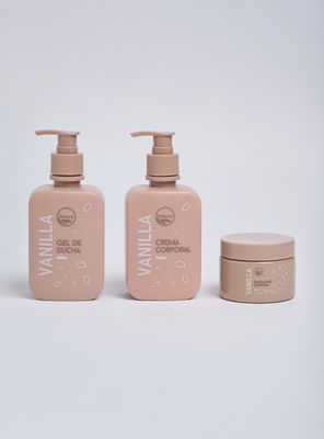 Set de Belleza Exfoliante, Jabón y Crema Vainilla 3 Piezas