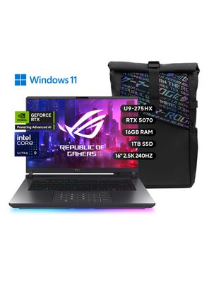 Imagen 2 del producto Notebook Gamer ROG Strix G16 Intel Core Ultra 9 NVIDIA GeForce RTX 5070Ti 32GB RAM 1TB SSD 16 240Hz