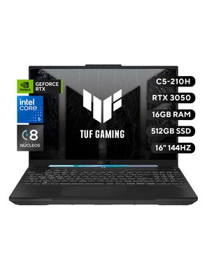 Imagen 2 del producto Notebook TUF Gaming F16 FX607 Intel Core 5 NVIDIA GeForce RTX 3050 16GB RAM 512GB SSD 16"" FHD+