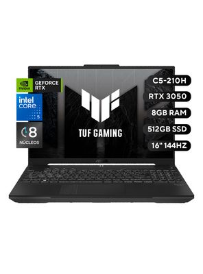 Imagen 2 del producto Notebook TUF Gaming F16 FX607 Intel Core 5 NVIDIA GeForce RTX 3050 16GB RAM 512GB SSD 16"" FHD+