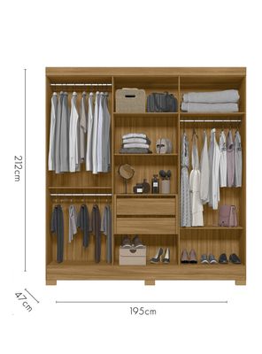 Imagen 2 del producto Clóset 6 Puertas 2 Cajones Valencia Cinza