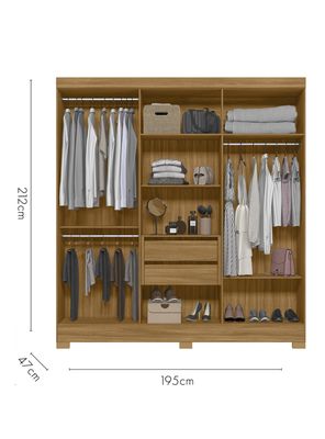 Imagen 2 del producto Clóset 6 Puertas 2 Cajones Valencia Café Blanco