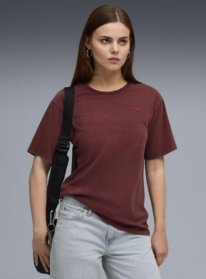 Polera Ess Elevated Relaxed Wash Tee Rojo