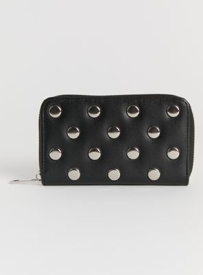 Billetera Suede con Tachas Grandes