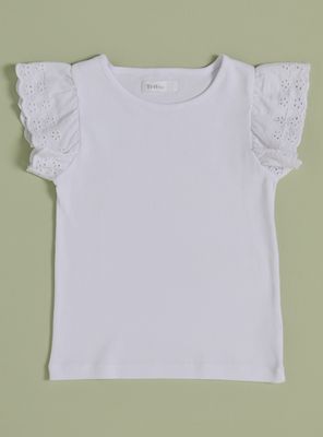 Polera Rib Color Vuelos Broderie