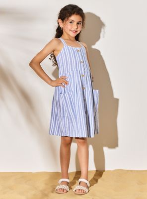 Vestido con Bolsillos Grandes de Lino