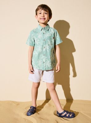 Bermuda Tiro Medio de Lino