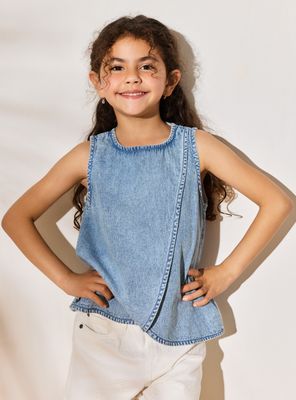 Blusa Denim Cruzada en el Frente