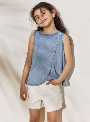 Imagen 1 del producto Short Efecto Lavado Full Bordado