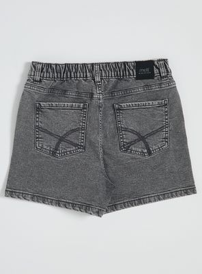 Imagen 2 del producto Short Bordado Unicolor con Bolsillos Denim