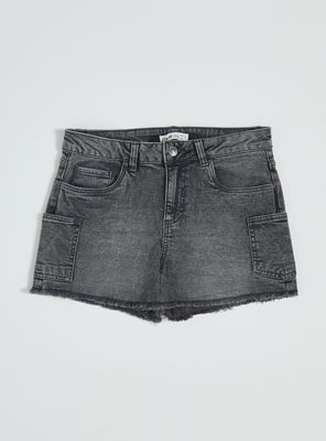 Short Denim Cargo Desflecado Niña