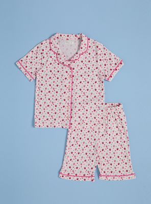 Pijama Camisero Estampado Frutillas Jersey