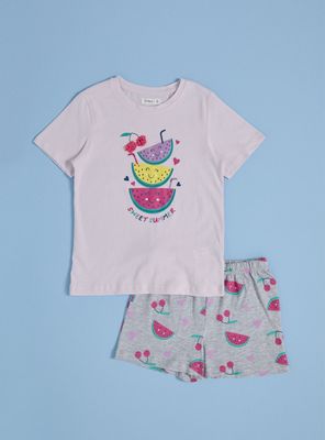 Pijama Estampado Frutas con Glitter
