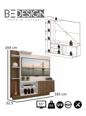 Imagen 2 del producto Centro Entretención Rack TV 55"" Verona Blanco/Café