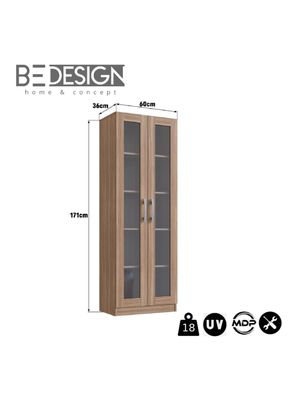 Imagen 2 del producto Vitrina 2 Puertas Vidrio B10 Castaño 