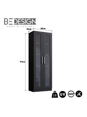 Imagen 2 del producto Vitrina 2 Puertas Vidrio B10 Negro