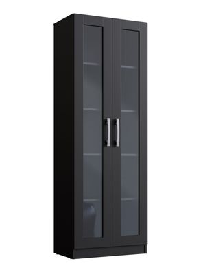 Vitrina 2 Puertas Vidrio B10 Negro