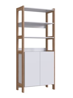 Estante Organizador Vertical B142 Blanco/Castaño