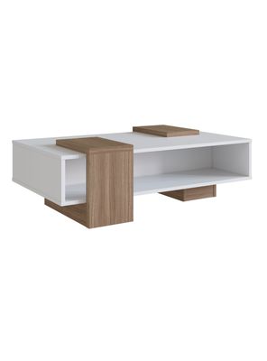 Mesa de Centro Moveli B93 Blanco-Castaño