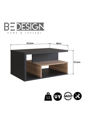 Imagen 2 del producto Mesa de Centro Moveli B92 Negro-Castaño
