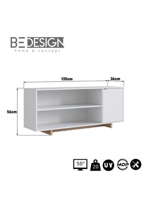 Imagen 2 del producto Rack TV 50"" 3 Espacios B75 Blanco