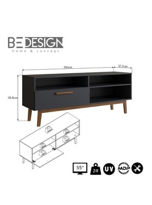 Imagen 2 del producto Rack TV 55"" 4 Espacios B118 Negro