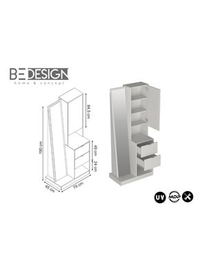 Imagen 2 del producto Cómoda Tocador Espejo Moveli Blanco