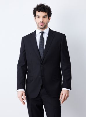 Traje Recto Regular Fit Negro Liso