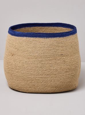 Canasto Yute Línea Azul L