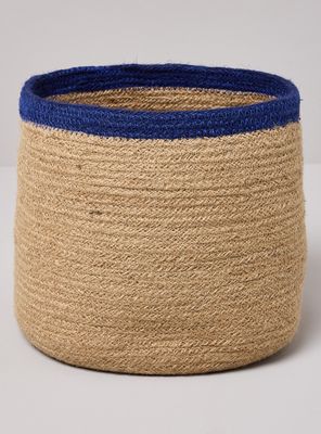 Canasto Yute Línea Azul M