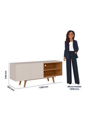 Imagen 2 del producto Rack Aldan TV 55"" 2 Puertas Blanco