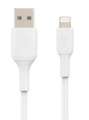 Cable USB-A a Lightning 1m PVC Blanco