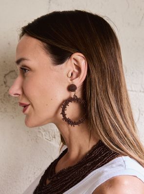 Aros Argollas Irregulares con Mostacillas